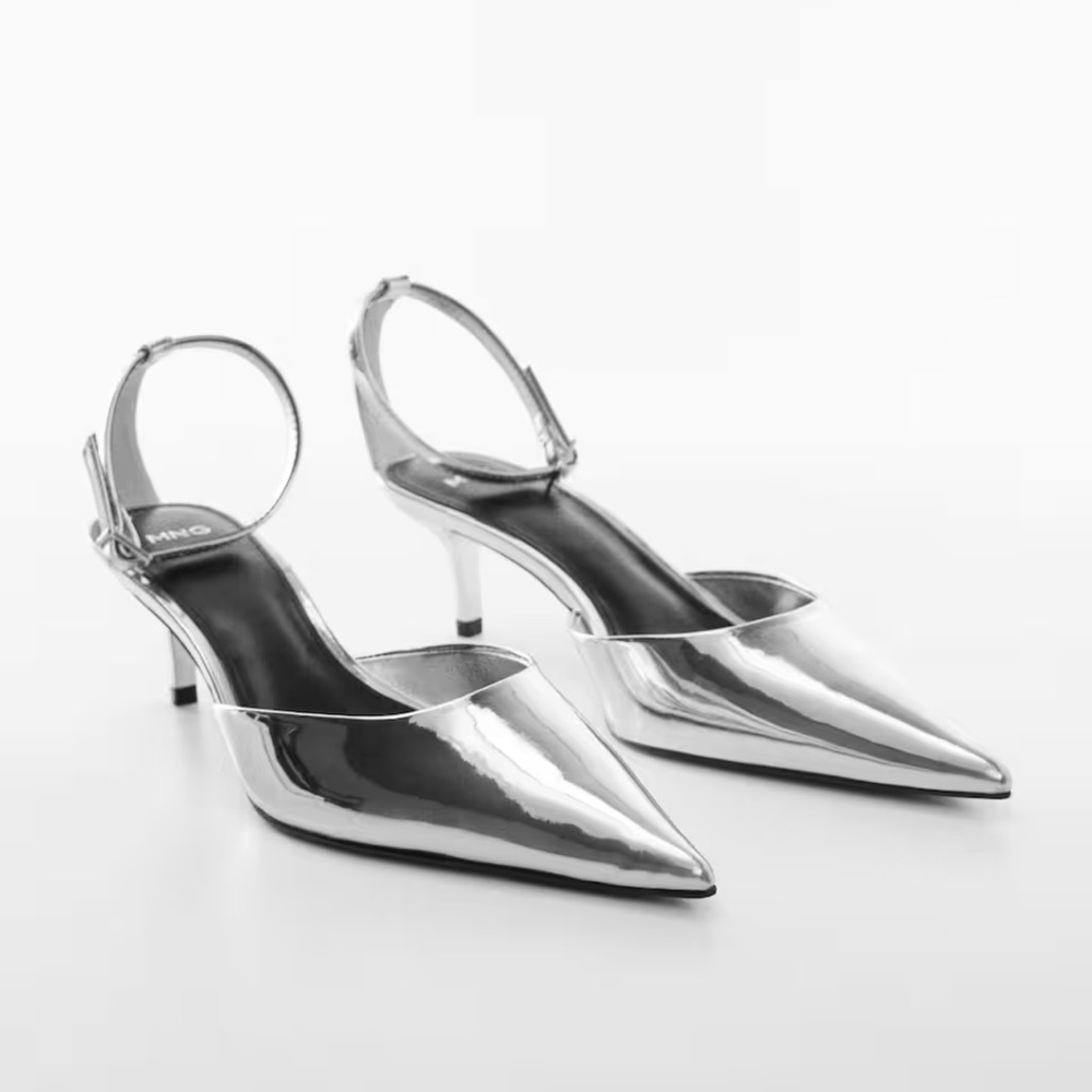 NWT MANGO metallic heels